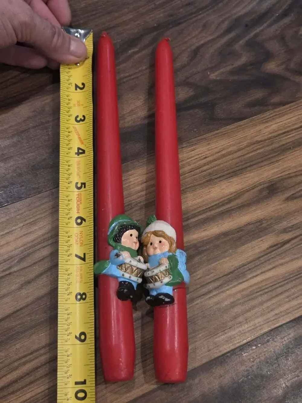 Vtf Avon Christmas Taper Candles Drummer Boy Girl Figural Set Red 10